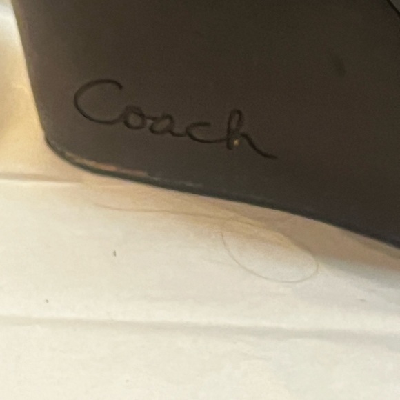 Coach Chocolate python leather open toe ankle strap wedge heels Sz 7B Women - Picture 7 of 14